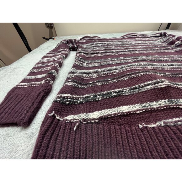 Calvin Klein Jeans Womens Medium Striped Burgundy Sweater Acrylic/Cotton Blend - Picture 8 of 12